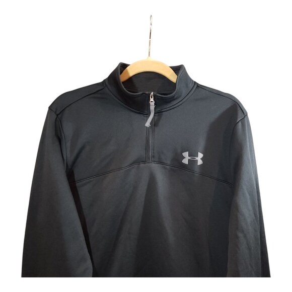 Under Armour ColdGear Black Loose Fit 1/4 Zip Pullover Activewear Men's M - Picture 2 of 5